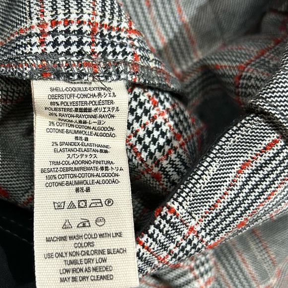 Free People Sz 6 Trousers Gray Plaid Flare Pants Boho Workwear Retro - Picture 4 of 5